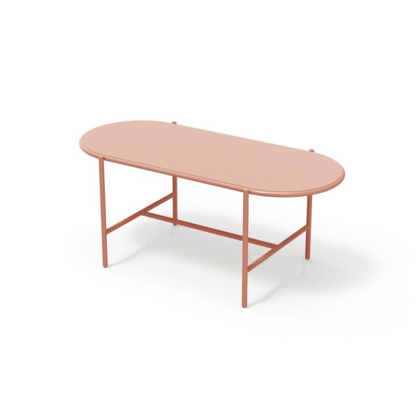 low coffee table metal indoor outdoor nude salmon ral 3012