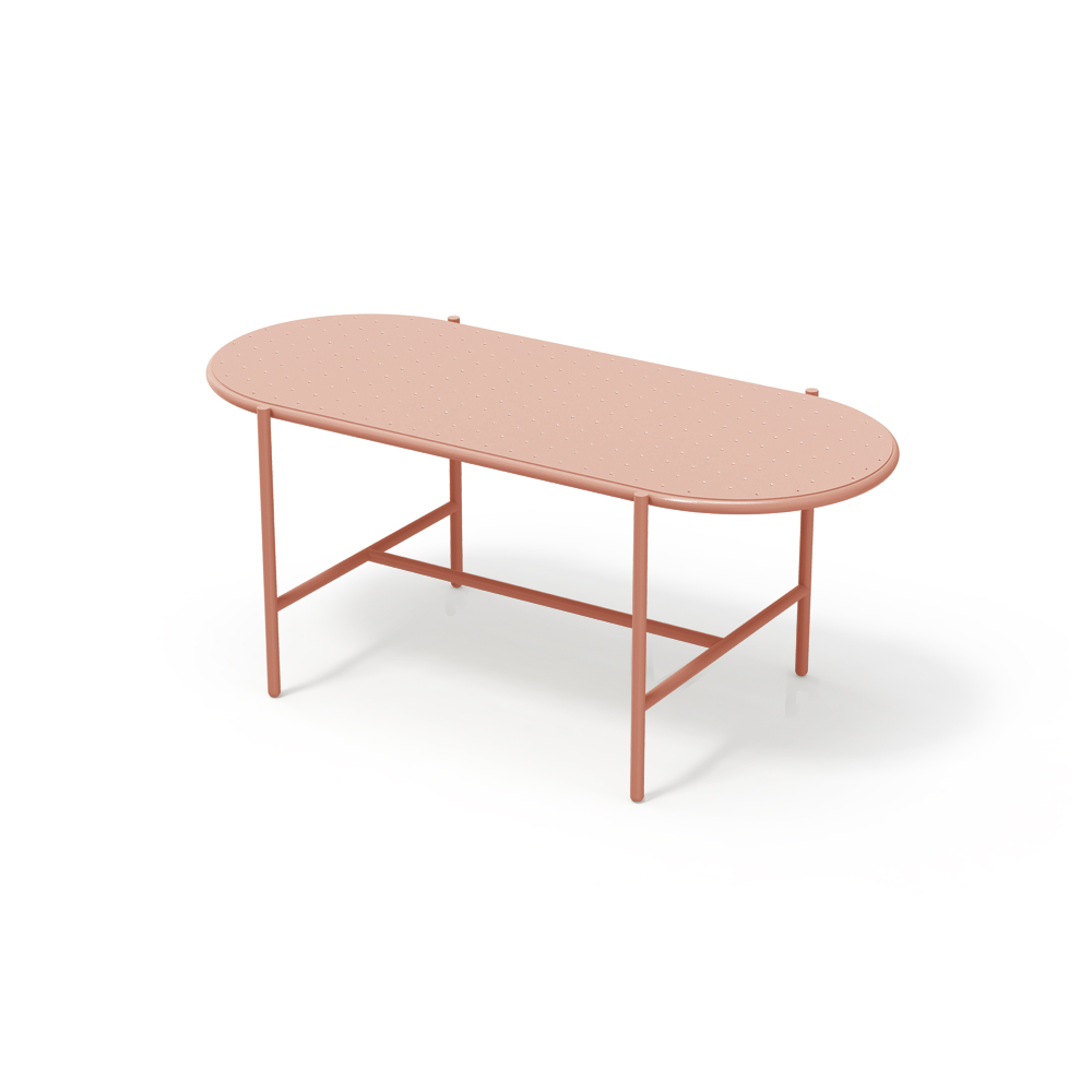 low coffee table metal indoor outdoor nude salmon ral 3012