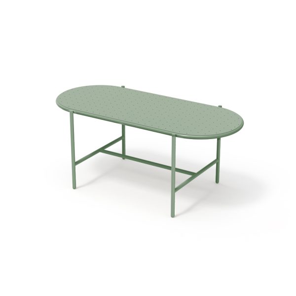 low coffee table metal indoor outdoor green sage ral 7033