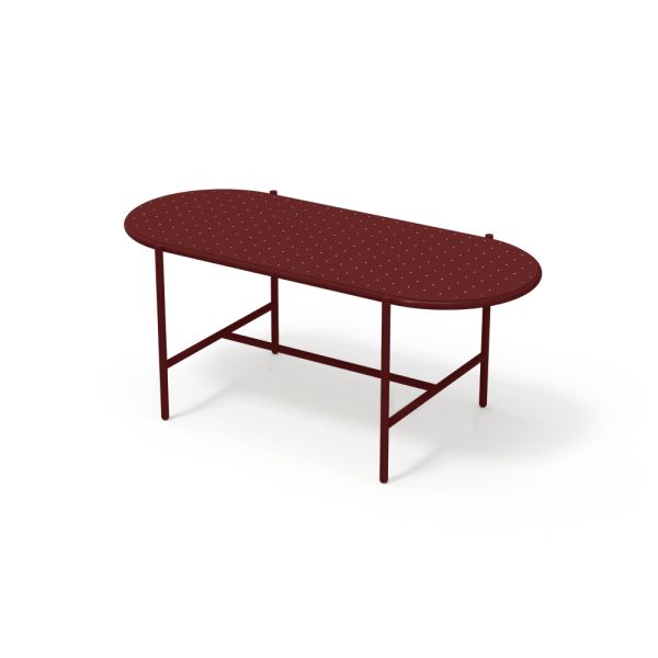 low coffee table metal indoor outdoor bordeauxe ral 3004