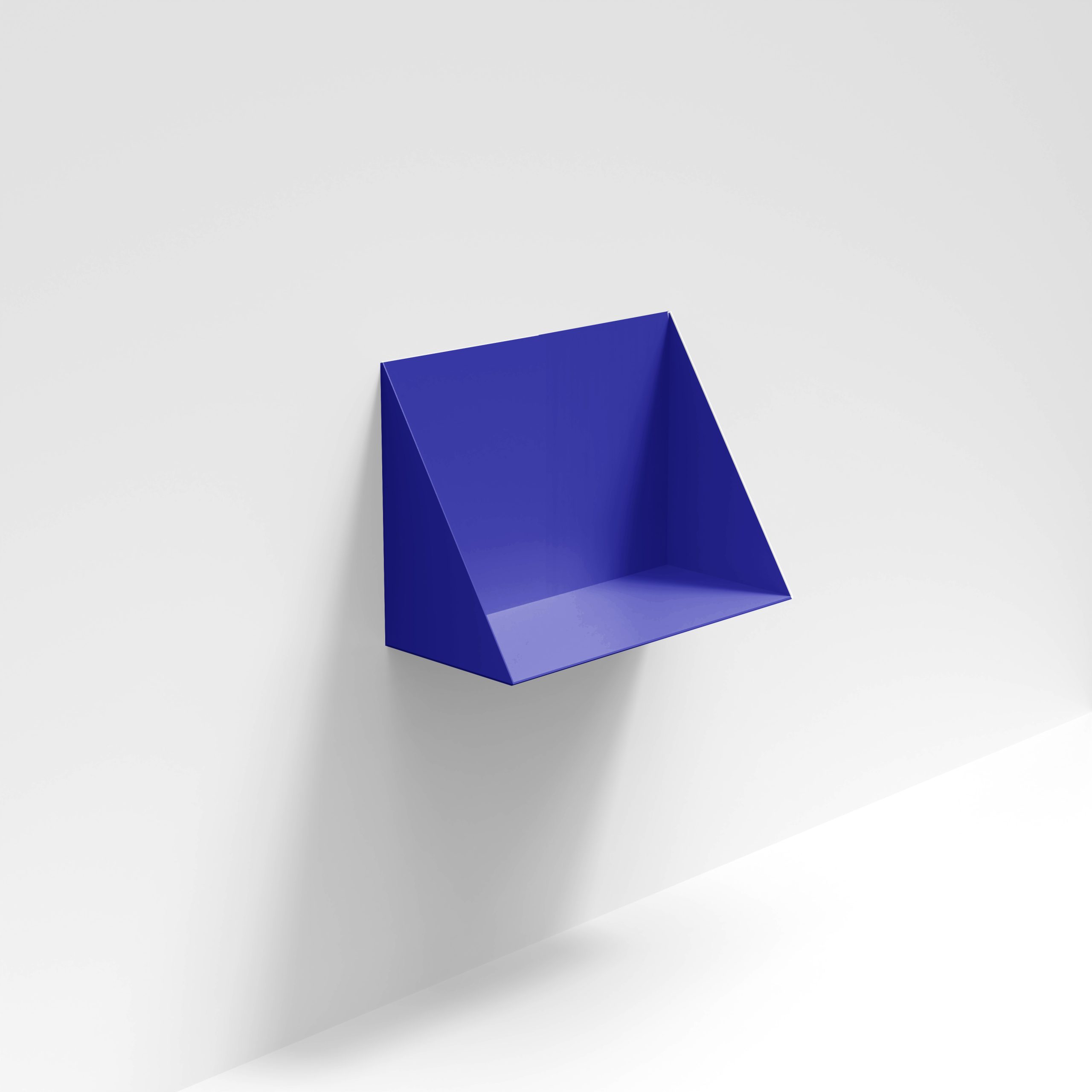 floating desk royal blue metal