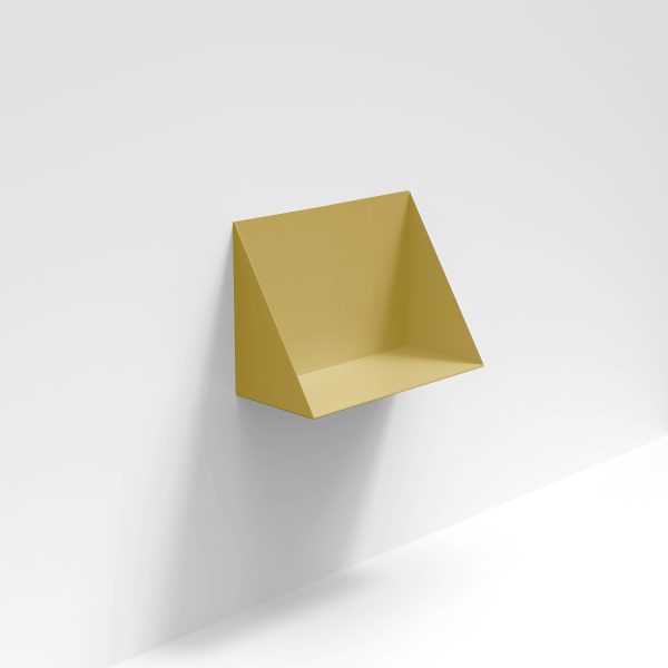 floating desk saffron yellow metal