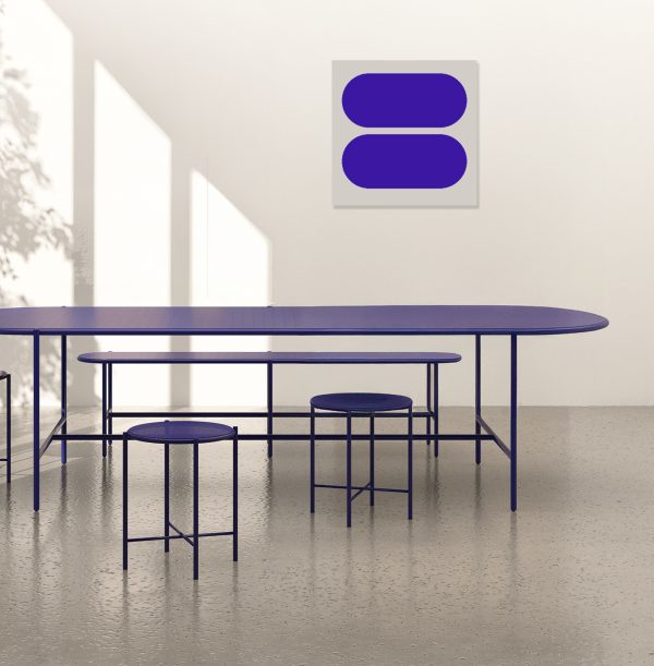 abstract design art metal blue yellow