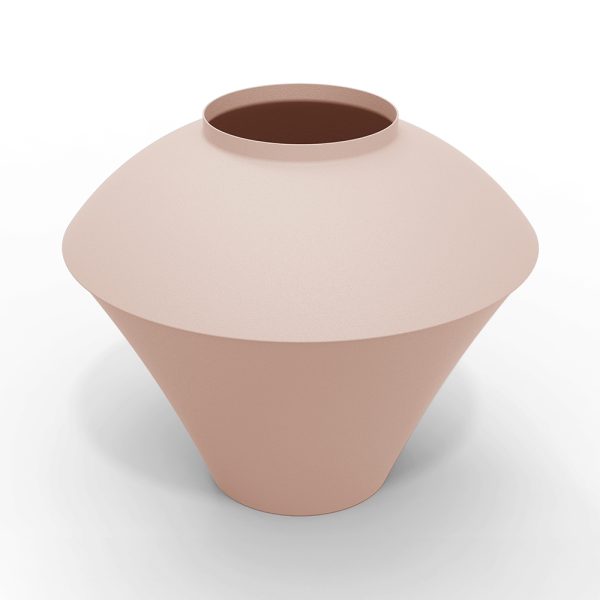 indoor planter nude pink metal green leaves