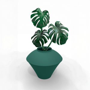 אדנית מקורה ירוק עד עלים ירוקים ממתכת