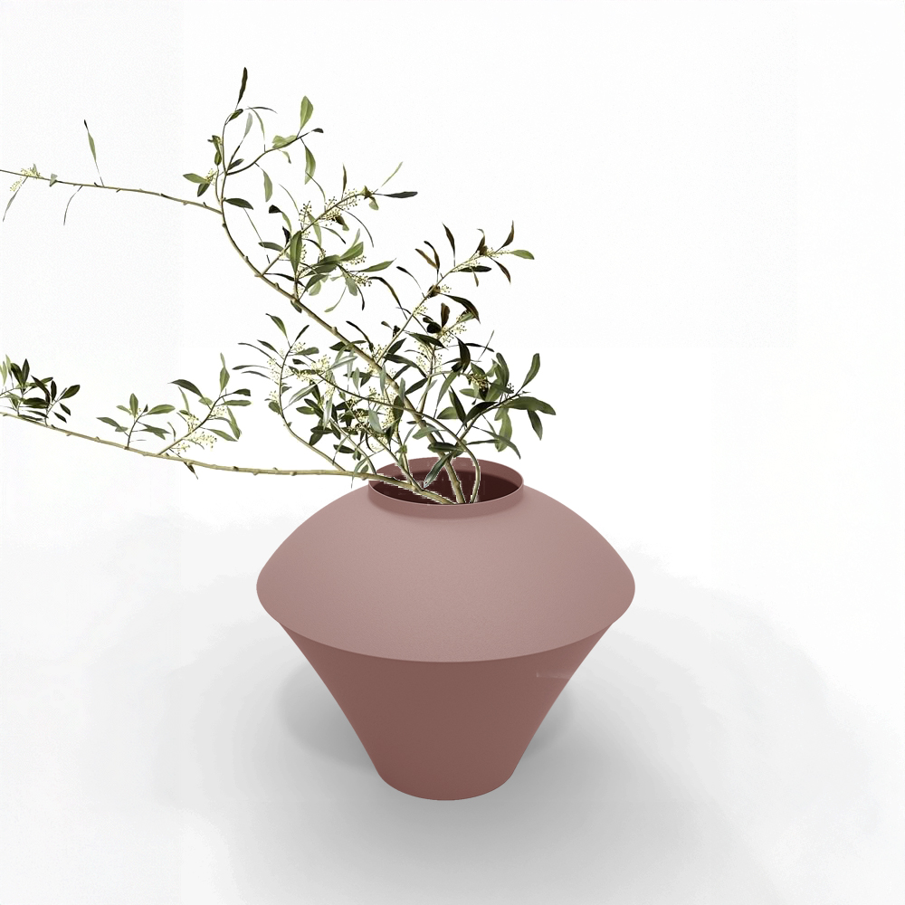 indoor planter terracotta metal green leaves