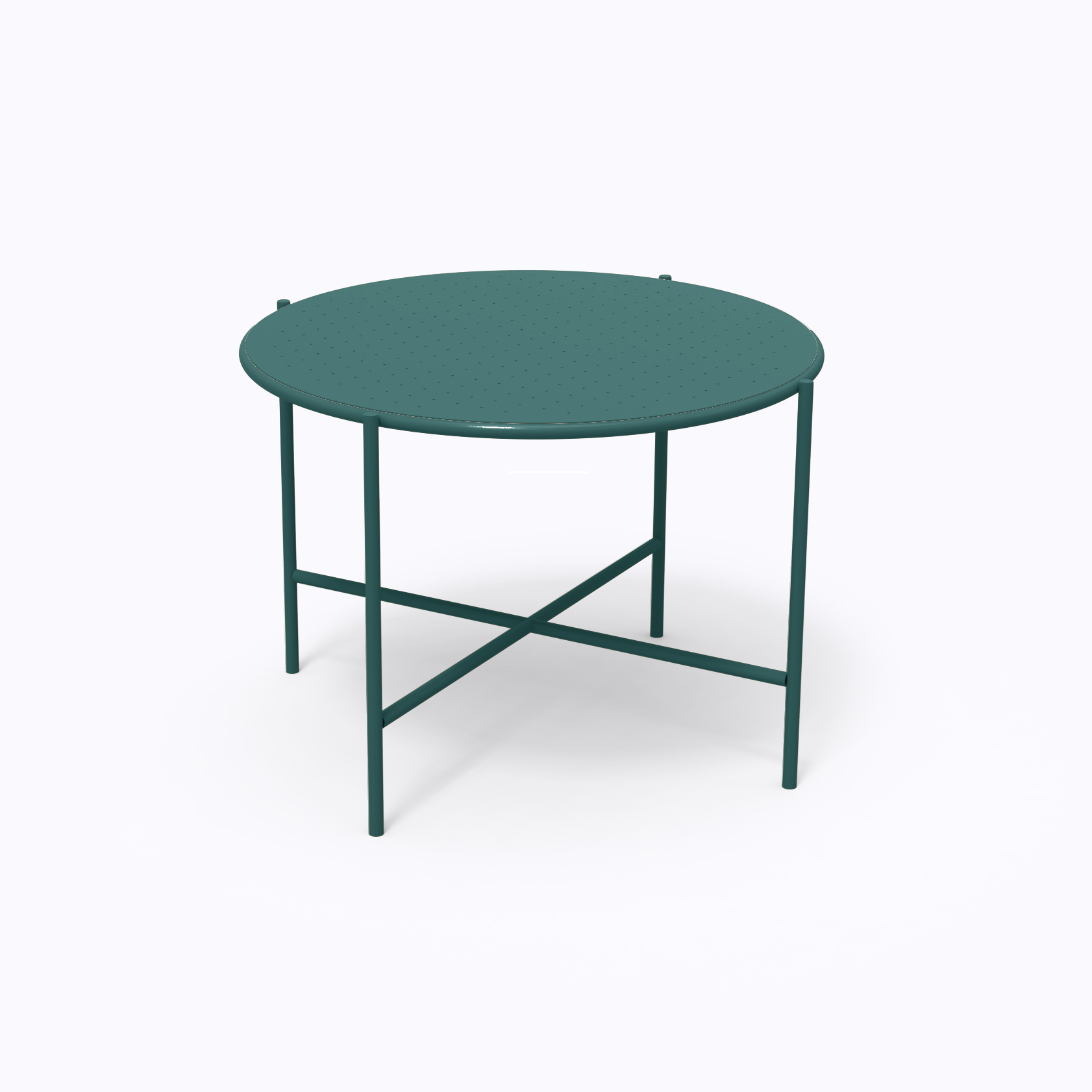 round metal table outdoor evergreen ral 6026 4 seats