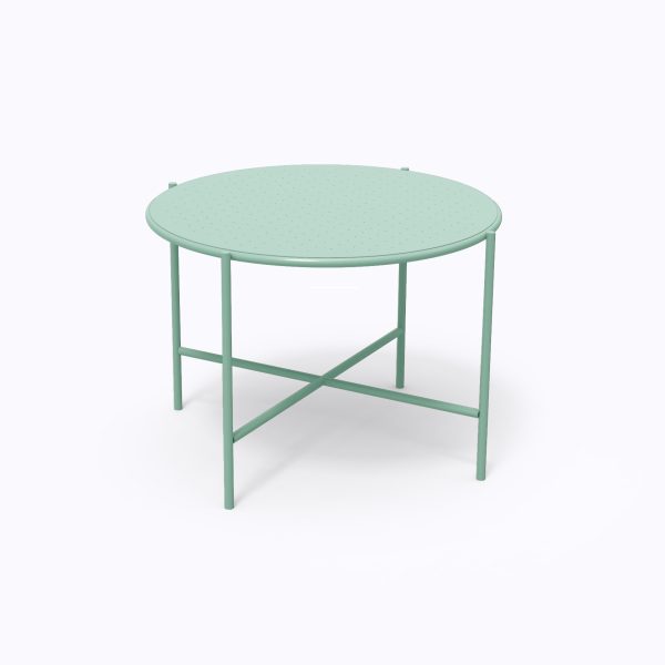 round metal table outdoor mint ral 6019 4 seats