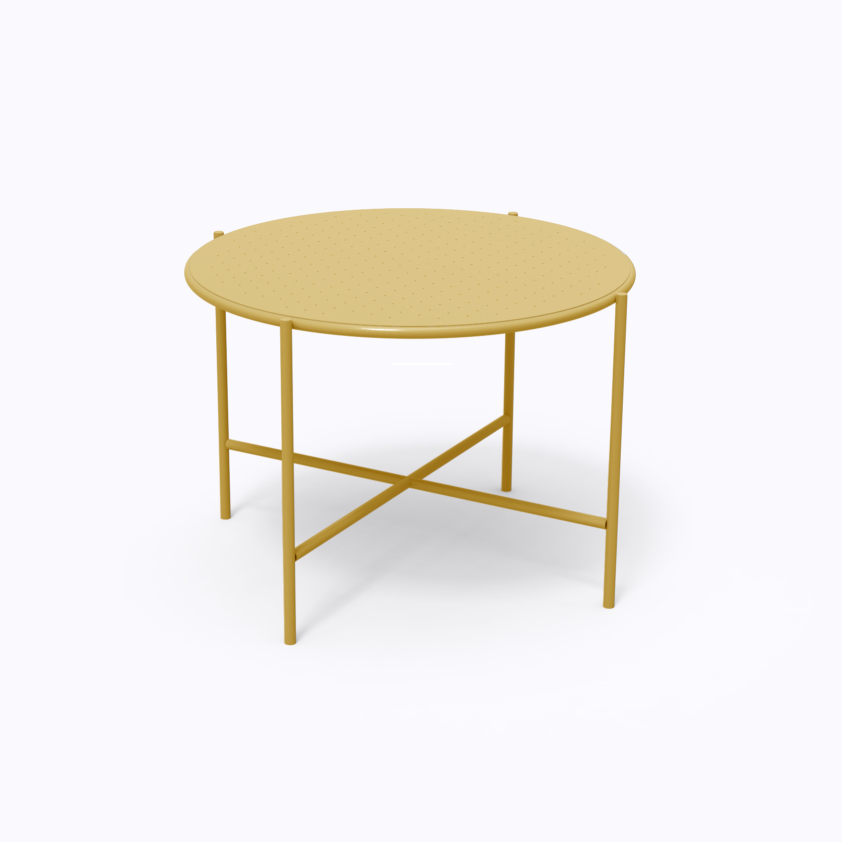 round metal table outdoor yellow send saffron ral 1002 4 seats light grey