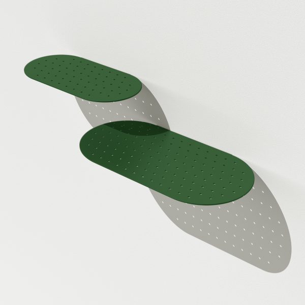 מדף מתכת צבעוני דקיק thin colorfull metal shelf ירוק green