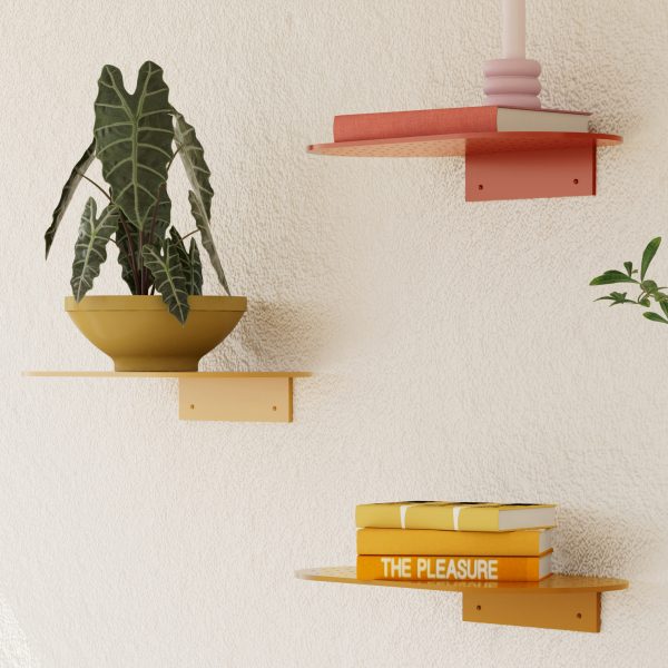 מדף מתכת צבעוני דקיק thin colorfull metal shelf