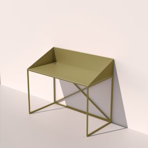 free standing desk metal olive מכתבה שולחן מתכת דקיק גוון ירוק זית