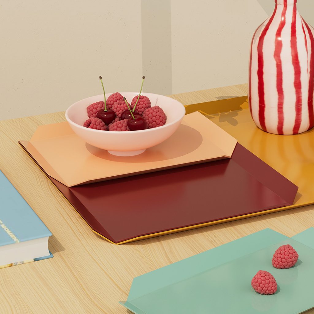 metal tray 2 sizes ginger bearduex colors