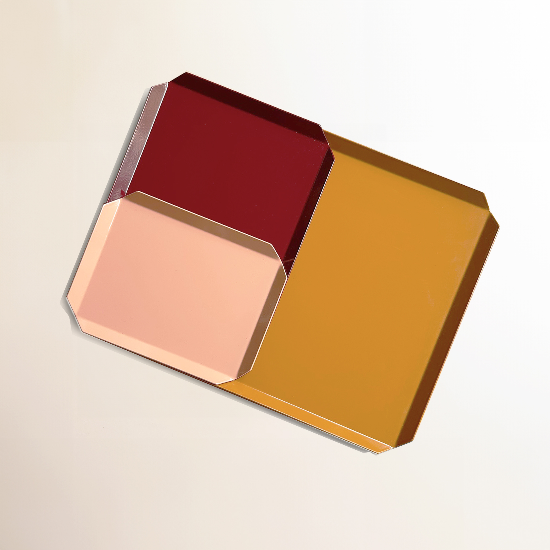 metal tray 3 sizes nude bordeaux ginger color