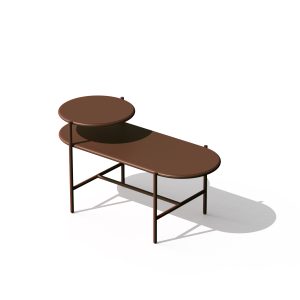 brown telephone bench made in metal ral