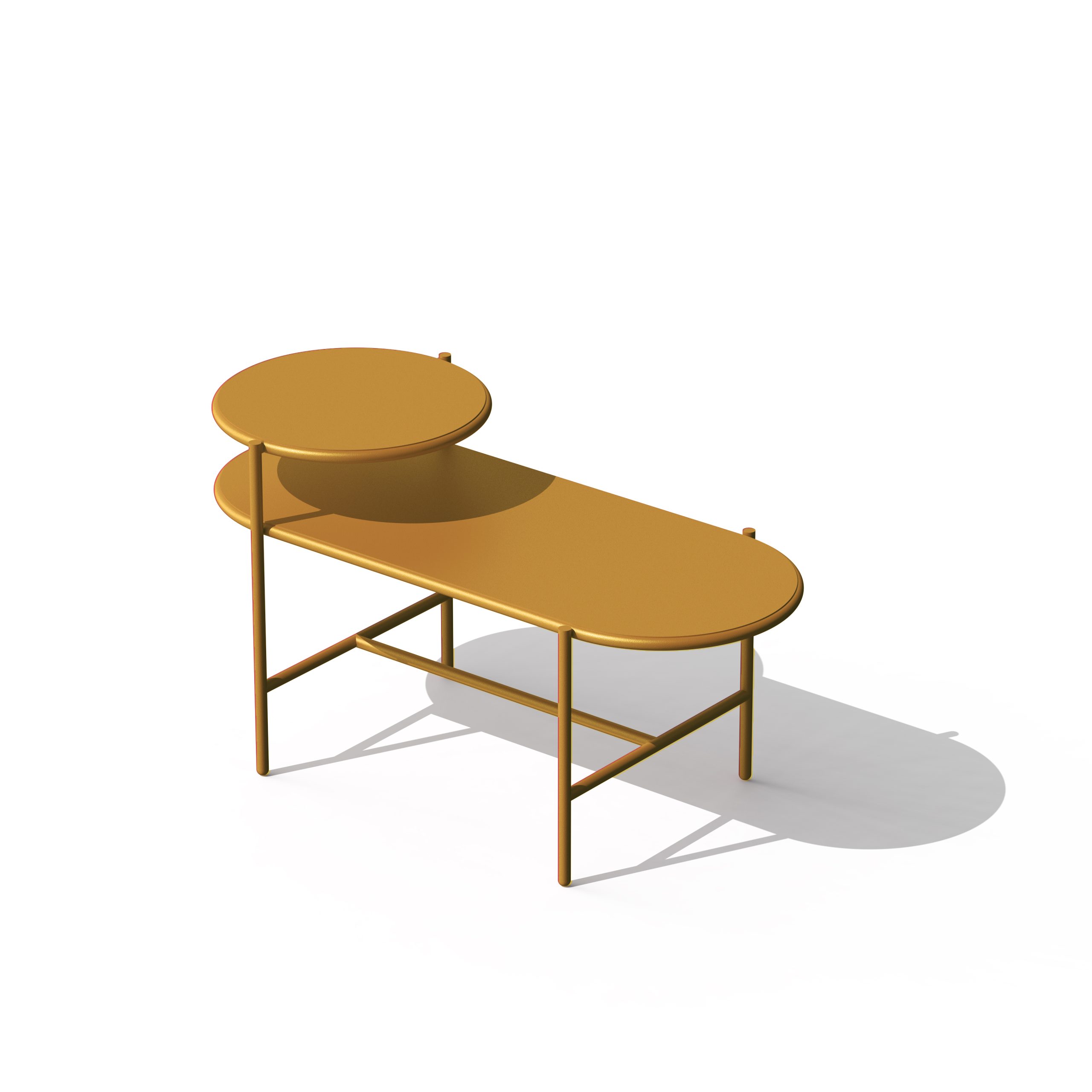 yellow saffron color telephone bench made in metal