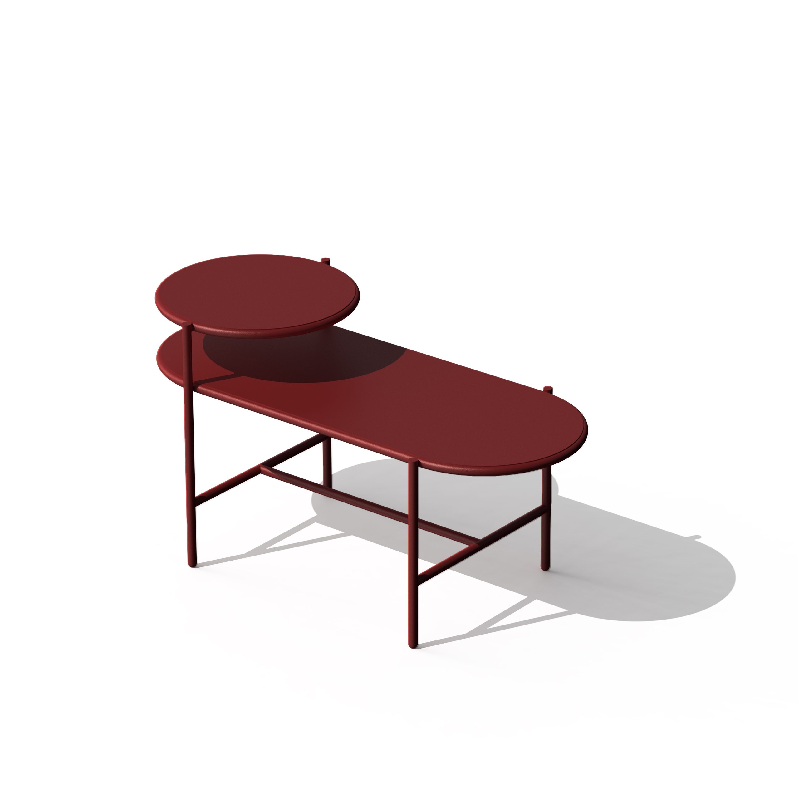 bordeaux wine color telephone bench made in metal ral