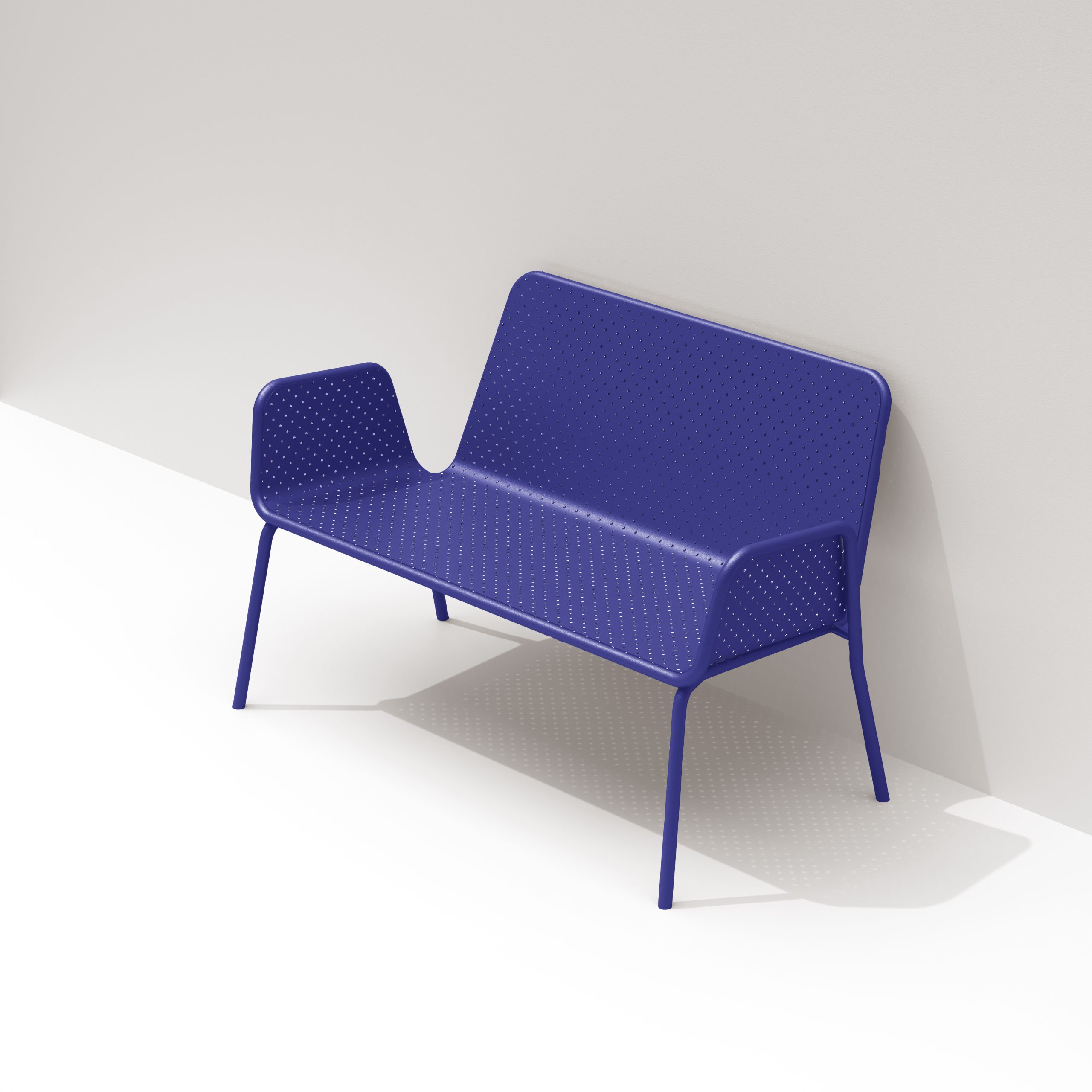 metal aluminuim bench outdoor furniture royal blue ral 5002