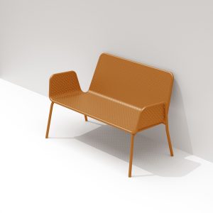 metal aluminuim bench outdoor furniture brown ginger ral 8001