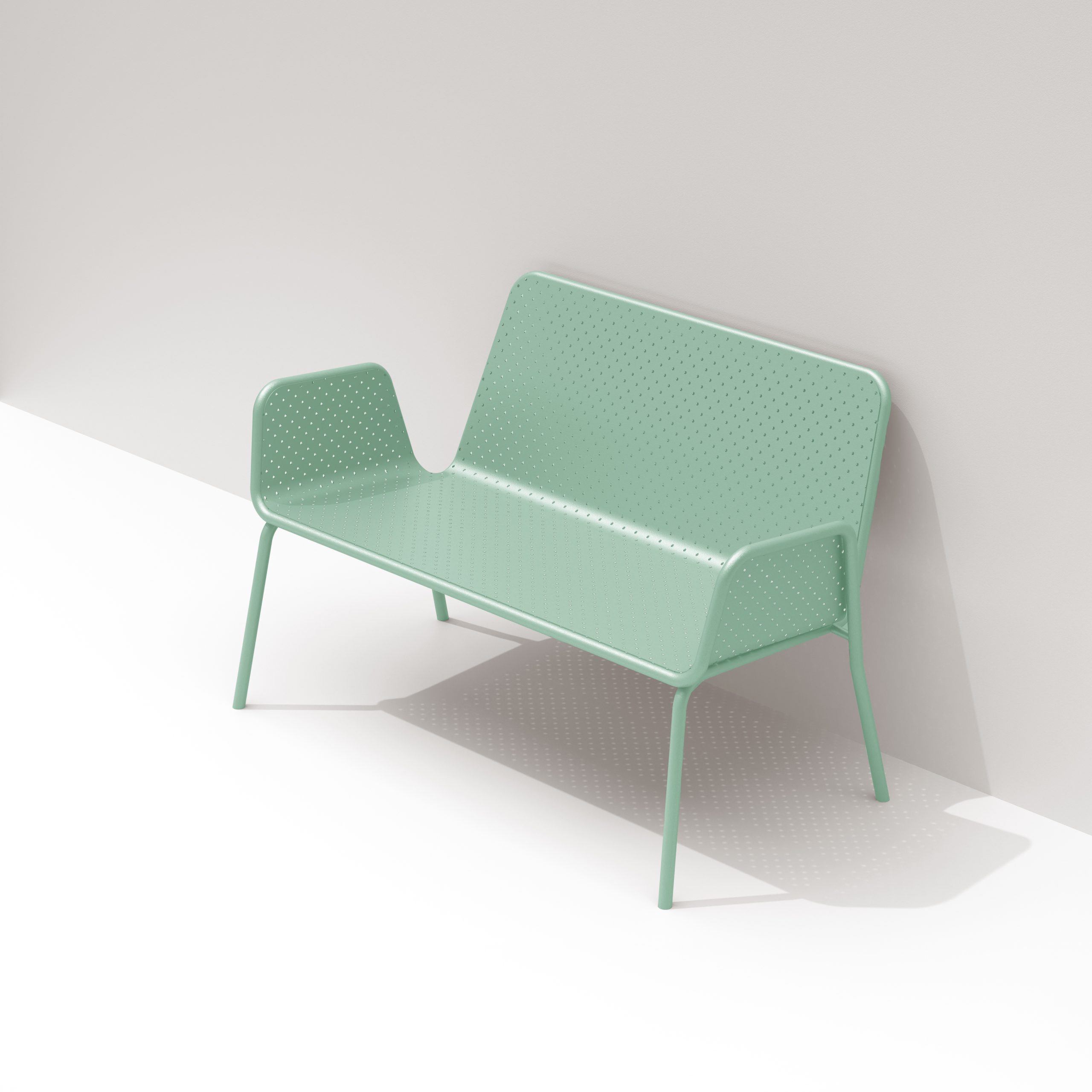 metal aluminuim bench outdoor furniture mint ral 6019